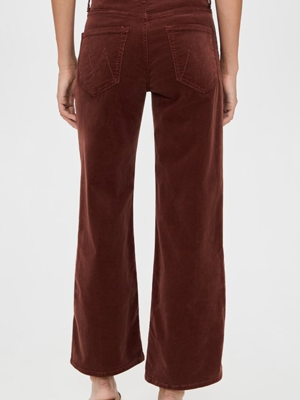 Women’s Wide-Leg Corduroy Jeans in Deep Burgundy Mother